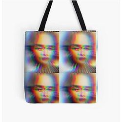 Emilia Clarke Over Print Tote Bag