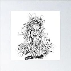 Emilia Clarke Abstract Art & Sketch Design Poster