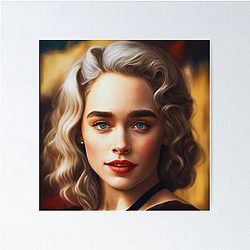 Blue Eye Emilia Clarke Beautiful Actress Poster
