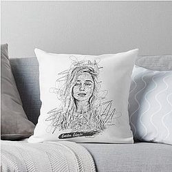 Emilia Clarke Abstract Sketch Art, Emilia Clarke Throw Pillow