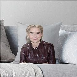 Emilia Clarke Oil Paint Throw Pillow