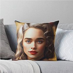 Blue Eye Emilia Clarke Beautiful Actress Throw Pillow