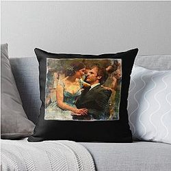 Emilia Clark Me Before You Sam Claflin Movie Fan Art Romantic Couple Throw Pillow