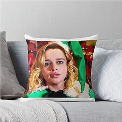 Christmas Emilia Clarke Throw Pillow