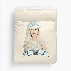 Emilia Clarke wearing a floral crown Duvet Cover