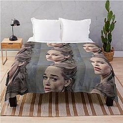 Portrait of Emilia Clarke Throw Blanket