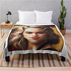 Blue Eye Emilia Clarke Beautiful Actress Throw Blanket