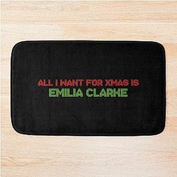 All I Want for Christmas is Emilia Clarke Bath Mat