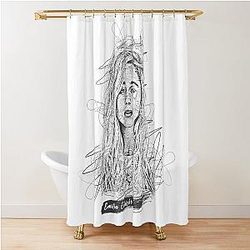 Emilia Clarke Abstract Sketch Art Shower Curtain