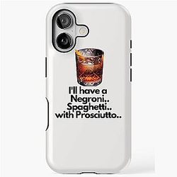 Negroni Spaghetti Prosciutto by Emma D'Arcy Spoof drink or iPhone Tough Case