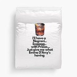 Negroni Spagliato Prosecco Mispronounced - Emma D'Arcy Spoofdrink Duvet Cover