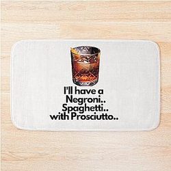 Negroni Spaghetti Prosciutto - Emma D'Arcy Spoof Bath Mat