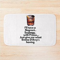 Negroni Spagliato Prosecco mispronounced Emma D'Arcy spoof drink bath mat