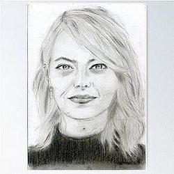 Realistic Emma Stone Drawing Art - Emma Stone Graphite Pencil