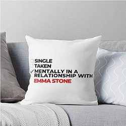 Mentally in a relationship with Emma Stone throw pillow