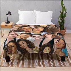 Emma Stone and Zendaya Collage Throw Blanket