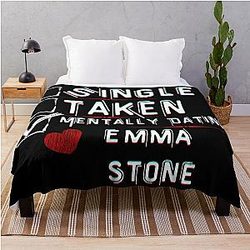 Mentally Dating Emma Stone Throw Blanket