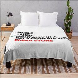Mentally in a Relationship with Emma Stone Throw Blanket