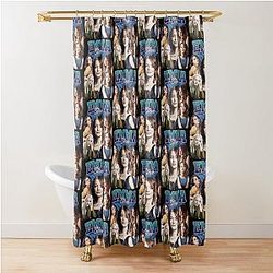Emma Stone Retro Shower Curtain