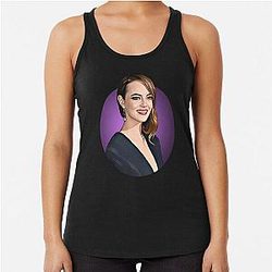 Emma Stone Cartoon Racerback Tank