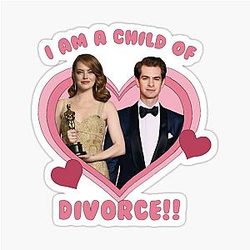Andrew Garfield and Emma Stone, Child of Divorce Sticker