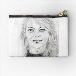 Realistic Emma Stone Graphite Pencil Zipper Pouch