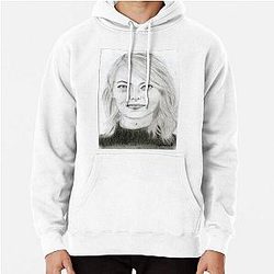 Realistic Emma Stone Drawing Art Graphite Pencil Pullover Hoodie