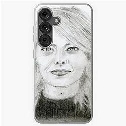 Realistic Emma Stone Drawing Art - Emma Stone Graphite Pencil Samsung Galaxy Soft Case