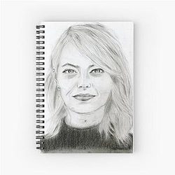 Realistic Emma Stone Drawing Art Spiral Notebook