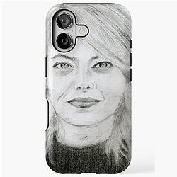 Realistic Emma Stone Drawing Art  Emma Stone Graphite Pencil iPhone Case