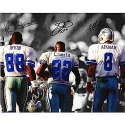 Ikonic Fotohaus Troy Aikman Michael Irvin Emmitt Smith Signed Photo Print Wall Art Home Decor