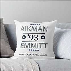 Dallas Throw Pillow (Troy Aikman, Emmitt Smith, Football)