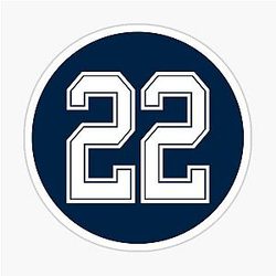 Emmitt Smith Number 22 Dallas Cowboys Jersey Sticker