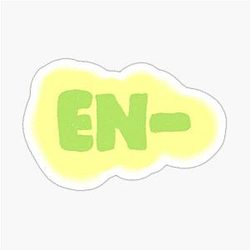Cute, Green, and Yellow Enhypen Logo Sticker