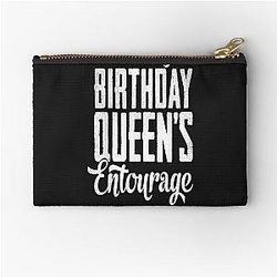 Birthday Queen Squad Women's Birthday Party T-Shirt Zipper Pouch