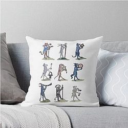 Medieval Entourage: a beastly procession from 1300 Throw Pillow