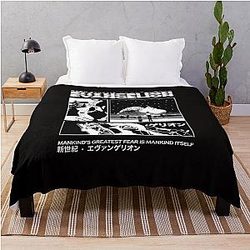 Evangelion Black Throw Blanket