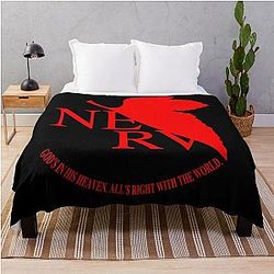 Nerv Logo Neon Evangelion Throw Blanket