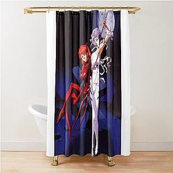 Rei and Asuka(Unit) Evangelion Shower Curtain
