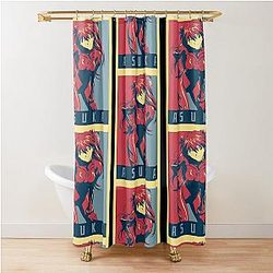 Evangelion - Asuka Political Anime Tshirt Shower Curtain