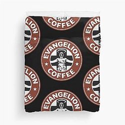 Evangelion Coffee T-Shirt Duvet Cover