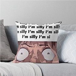 Silly Evangelion Meme Throw Pillow