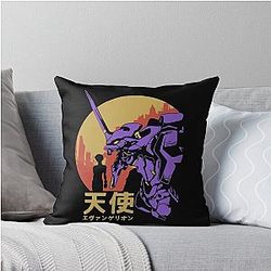 Neon Genesis Evangelion Retro Throw Pillow