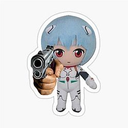 Evangelion Rei Plush Sticker