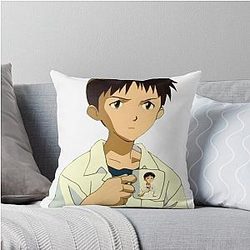 Shinji Ikari meme Evangelion Throw Pillow