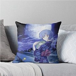 Rei Ayanami Kimono Moon Neon Genesis Evangelion Throw Pillow