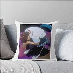 Evangelion Shinji on Chair Throw Pillow