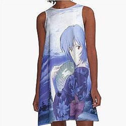 Rei Ayanami Kimono Moon Neon Genesis Evangelion A-Line Dress