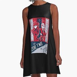 Zero Two political Evangelion Darling in the Franxx Crossover A-Line Dress