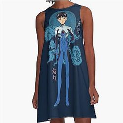 Shinji Ikari Neon Genesis Evangelion Inspired A-line Dress